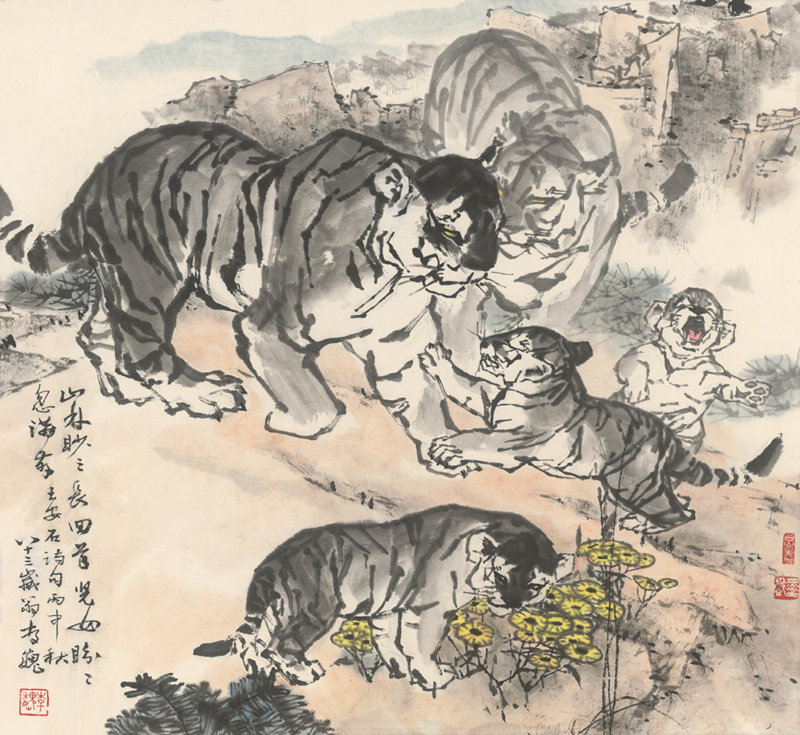 《山林眇眇长回首，儿女盼盼忽满前》 68×68cm_副本.png