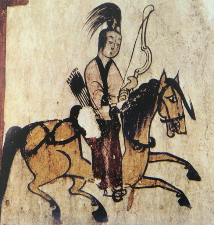 集安舞踊墓中骑马的墓主人像_副本.png 集安舞踊墓中骑马的墓主人像_副本.png