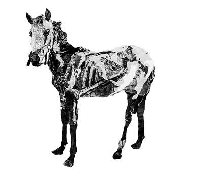  《瘦马》 铜版拼贴 150cm×150cm